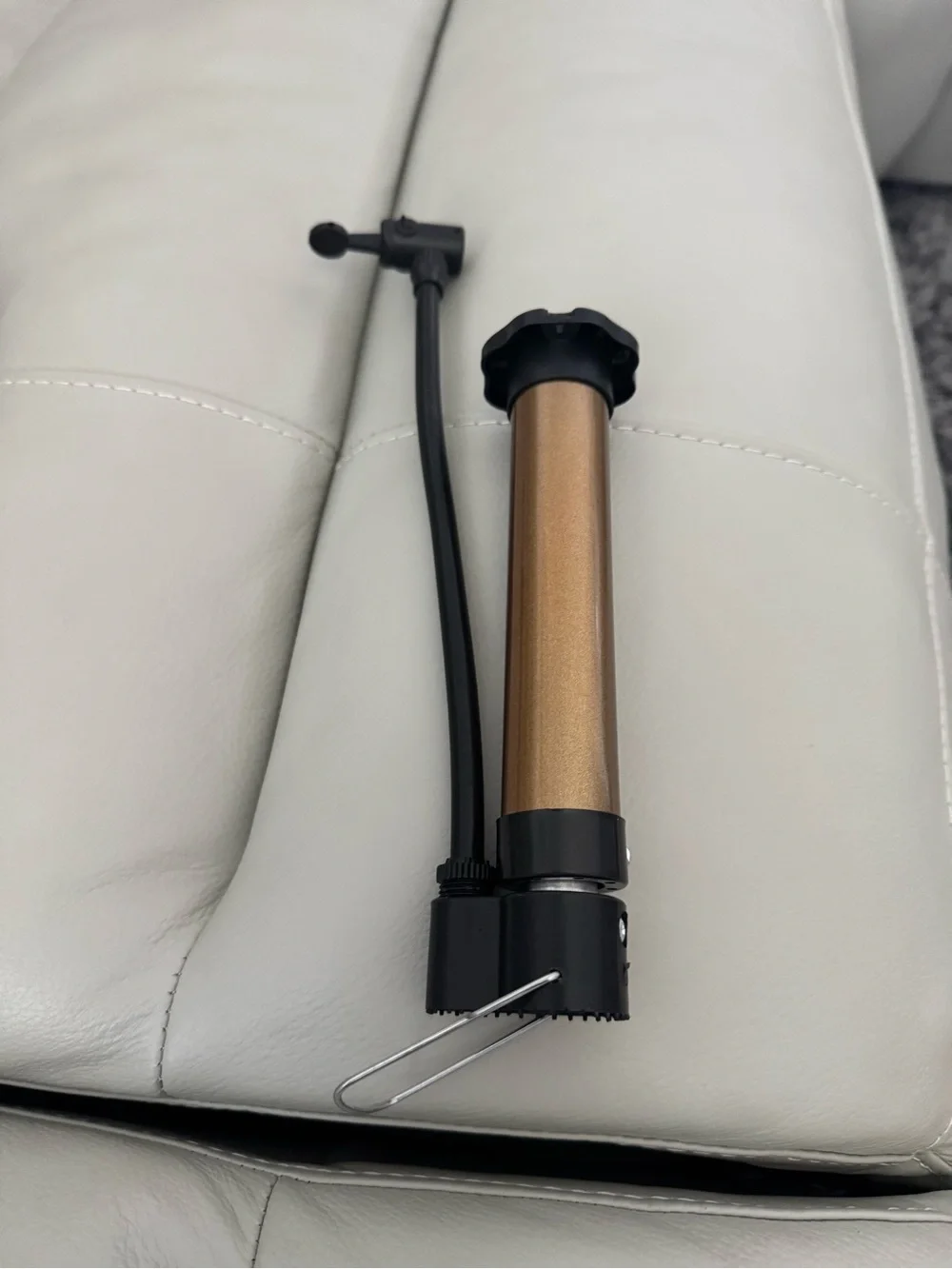 Bronze Hand Pump Tire Inflator — Compact Home Accent Accessory